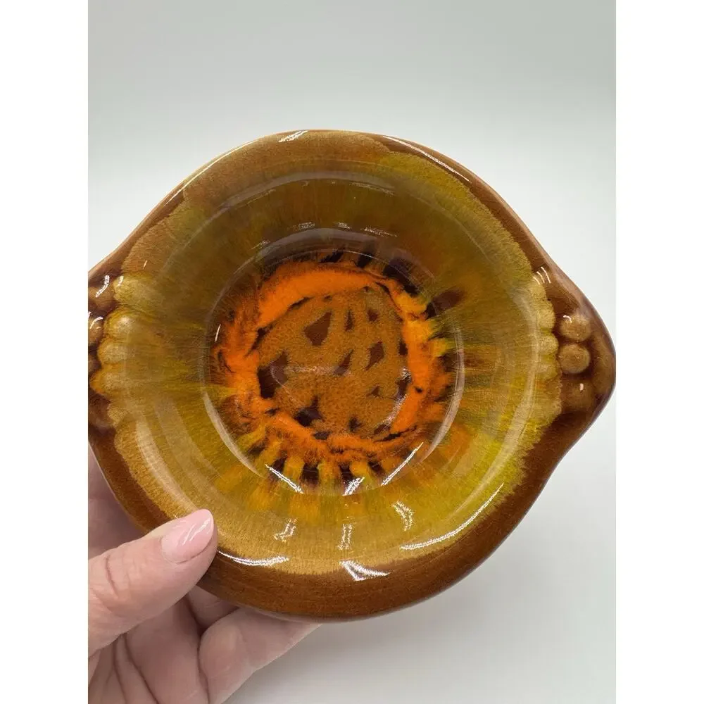 California Originals Pottery Bowl Stamped Cal 1107 Orange Ombré MCM Vintage